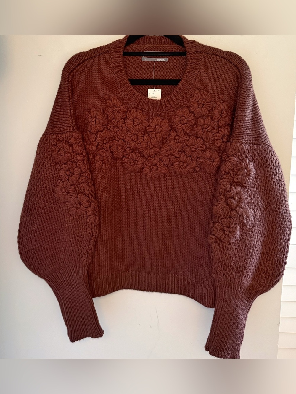 NWT Anthropologie Isadora Puff-Sleeved Sweater L